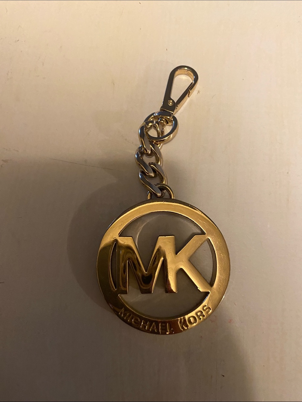 Michael Kors Gold-tone MK Circle Key chain